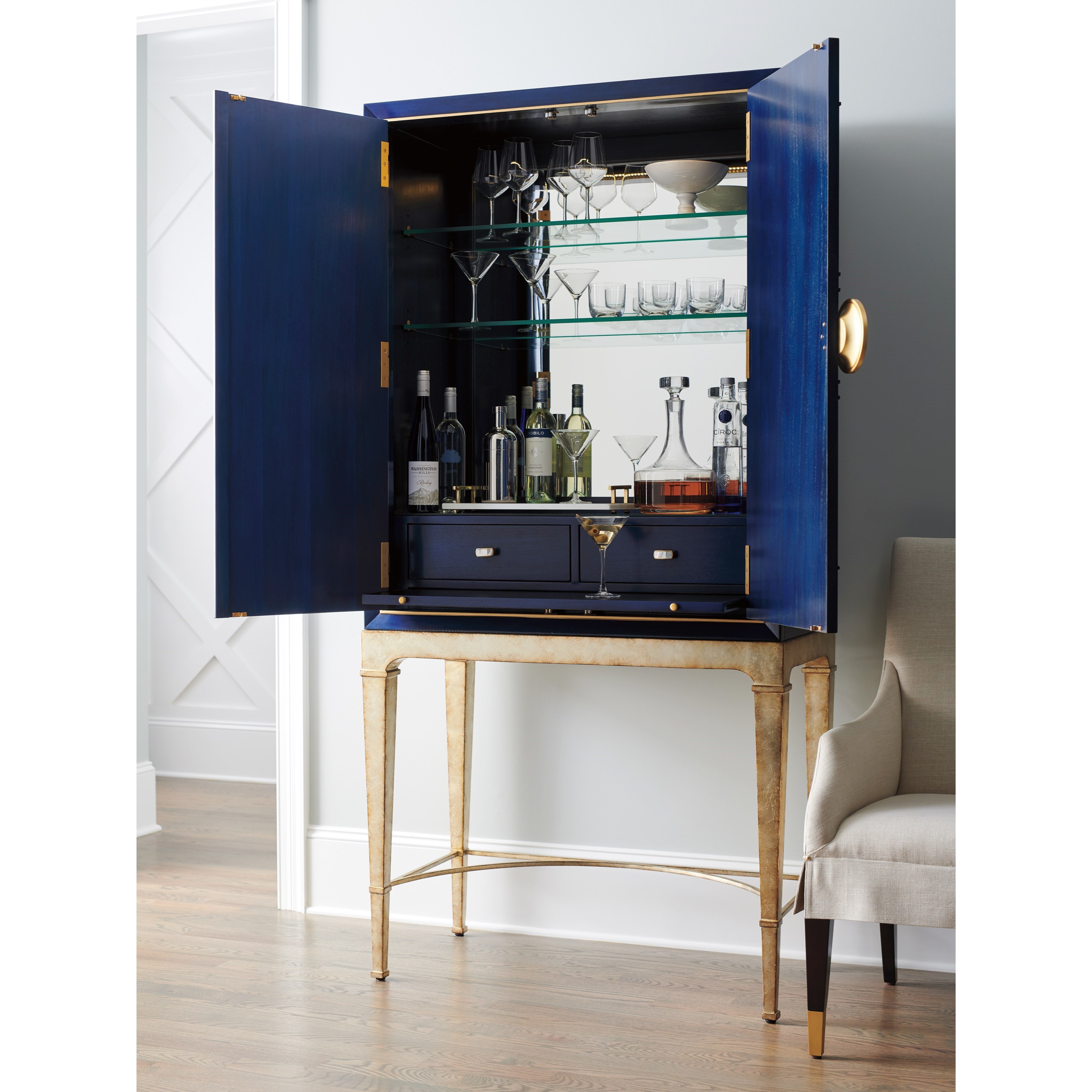 Bar cabinet with shelves online
